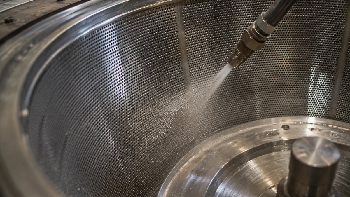 limpeza por ar de tela de centrífuga industrial
